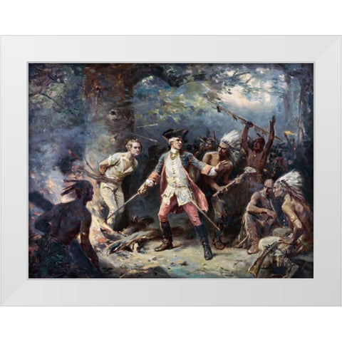 Rescue of Major Israel Putnam White Modern Wood Framed Art Print by Ferris, Jean Leon Gerome
