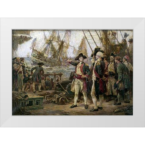 Ship That Sank In Victory White Modern Wood Framed Art Print by Gerome Ferris, Jean Leon