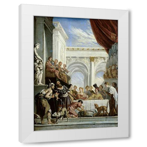 Parable of Dives and Lazarus White Modern Wood Framed Art Print by Fetti, Domenico