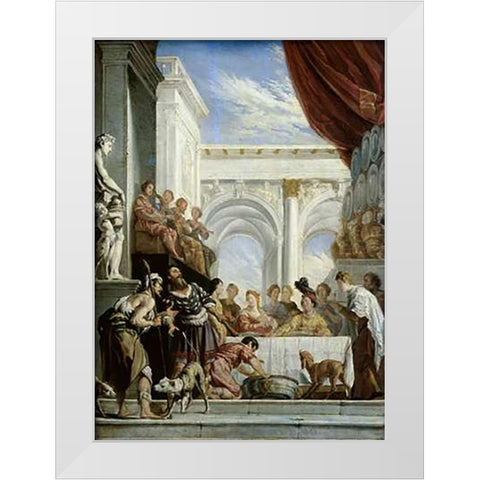 Parable of Dives and Lazarus White Modern Wood Framed Art Print by Fetti, Domenico