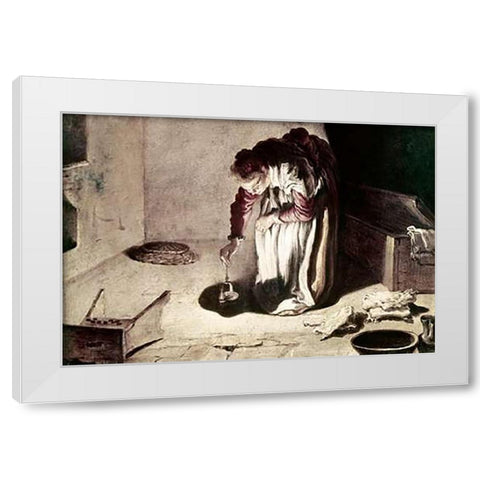 The Lost Coin White Modern Wood Framed Art Print by Fetti, Domenico