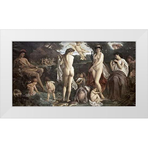 Judgement of Paris White Modern Wood Framed Art Print by Feuerbach, Anselm Friedrich