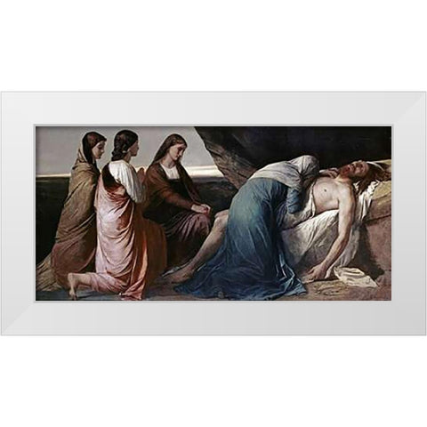 Pieta White Modern Wood Framed Art Print by Feuerbach, Anselm Friedrich