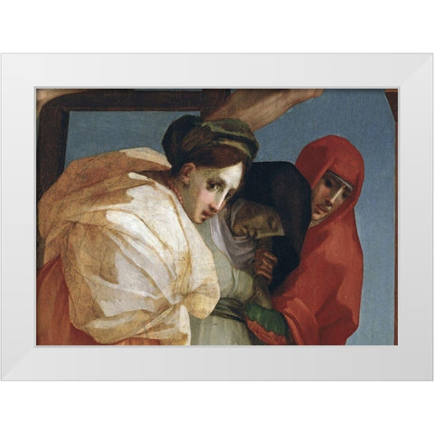 Descent From The Cross (Detail) White Modern Wood Framed Art Print by Fiorentino, Rosso