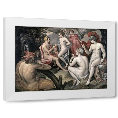 The Selection of Paris White Modern Wood Framed Art Print by Floris, Frans