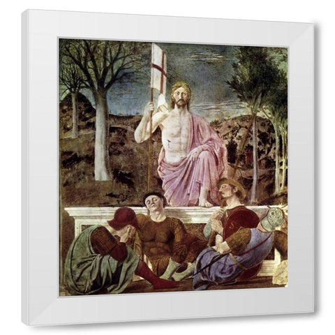 Resurrection White Modern Wood Framed Art Print by Della Francesca, Piero
