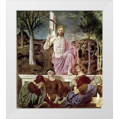 Resurrection White Modern Wood Framed Art Print by Della Francesca, Piero