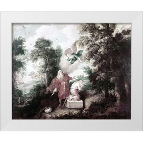 Sacrifice of Isaac White Modern Wood Framed Art Print by Franck, Franz Friedrich