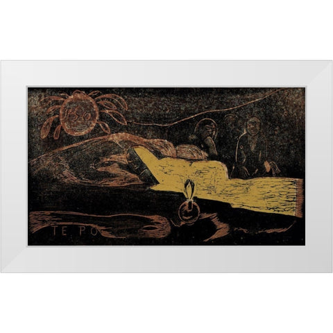 Exalted Night White Modern Wood Framed Art Print by Gauguin, Paul