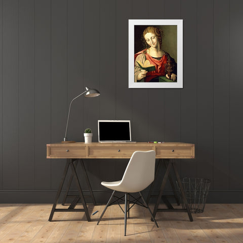 Saint Mary Magdalene White Modern Wood Framed Art Print by Genga, Girolamo