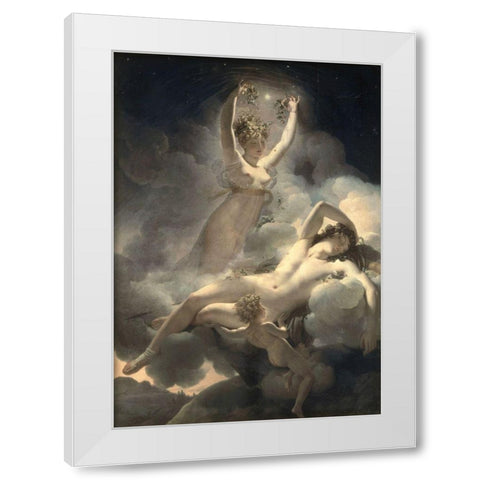 Aurora and Cephalus White Modern Wood Framed Art Print by Gerain, P.