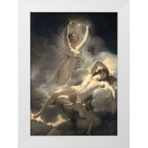 Aurora and Cephalus White Modern Wood Framed Art Print by Gerain, P.