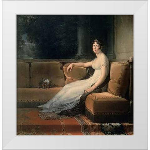Portrait of Josephine White Modern Wood Framed Art Print by Simon, Francois Pascal