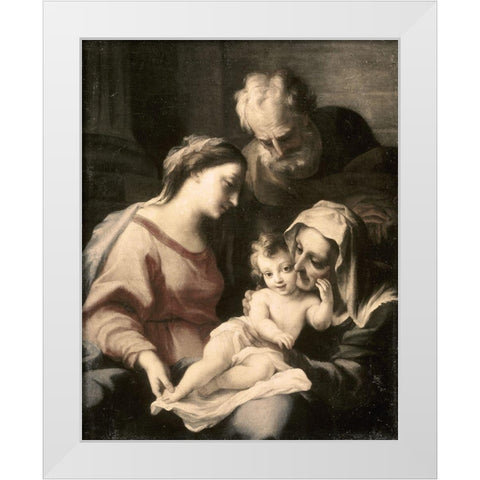 Holy Family White Modern Wood Framed Art Print by Giordano, Luca