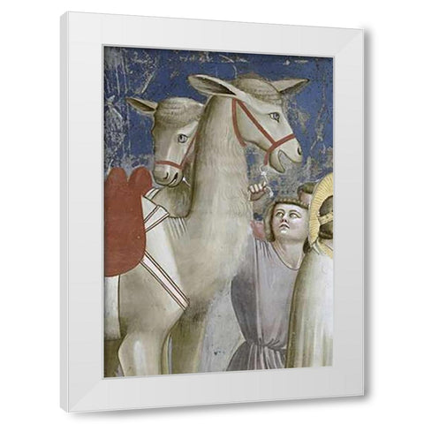 Adoration of The Magi - Detail White Modern Wood Framed Art Print by Giotto