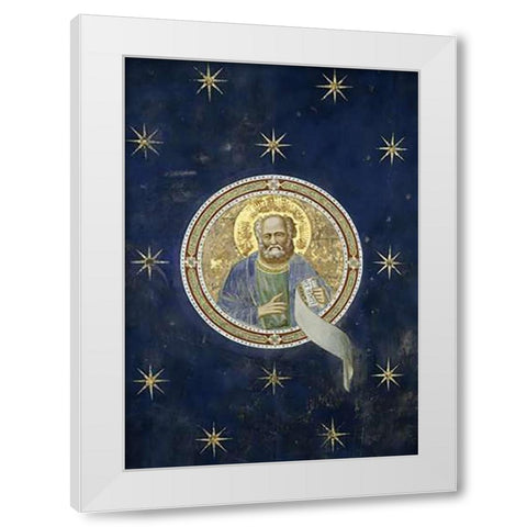 Prophet Malachi - Detail of Ceiling White Modern Wood Framed Art Print by Giotto