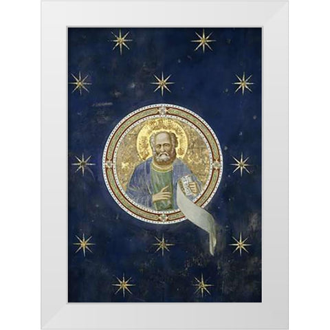 Prophet Malachi - Detail of Ceiling White Modern Wood Framed Art Print by Giotto