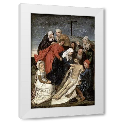 Lamentation White Modern Wood Framed Art Print by Van Der Goes, Hugo