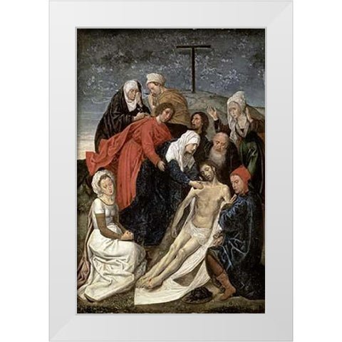 Lamentation White Modern Wood Framed Art Print by Van Der Goes, Hugo