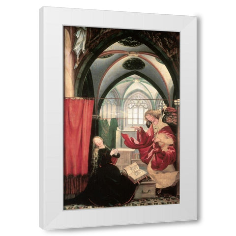 Isenheim Altarpiece: Annunciation White Modern Wood Framed Art Print by Grunewald, Mathias