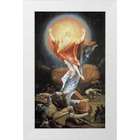 Isenheim Altarpiece: Resurrection White Modern Wood Framed Art Print by Grunewald, Mathias
