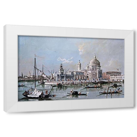 View of The Church of Santa Maria Della Salute White Modern Wood Framed Art Print by Guardi, Giacomo