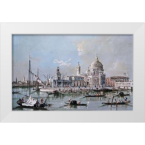 View of The Church of Santa Maria Della Salute White Modern Wood Framed Art Print by Guardi, Giacomo