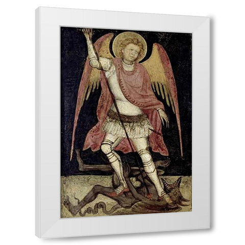 Archangel Michael White Modern Wood Framed Art Print by Guariento