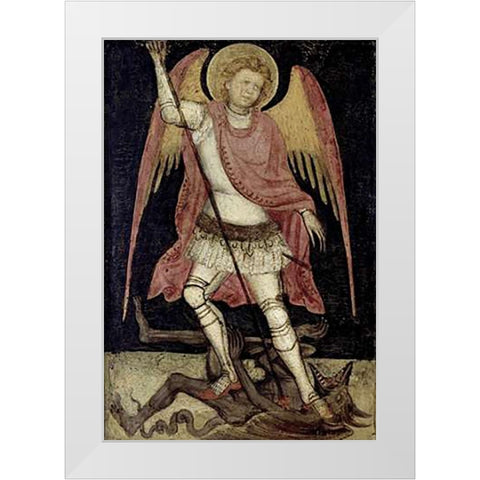 Archangel Michael White Modern Wood Framed Art Print by Guariento