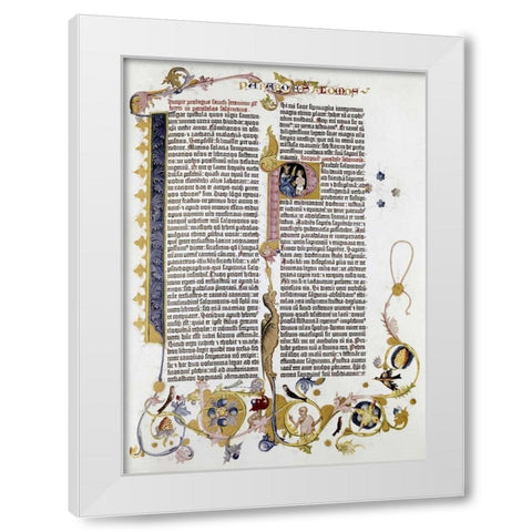 Gutenberg Bible White Modern Wood Framed Art Print by Gutenberg, Johann