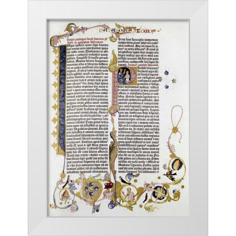 Gutenberg Bible White Modern Wood Framed Art Print by Gutenberg, Johann