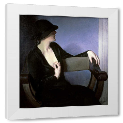 Woman In Black White Modern Wood Framed Art Print by Gutmann, Bernhard