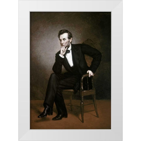 Abraham Lincoln White Modern Wood Framed Art Print by Healy, George Peter Alexander