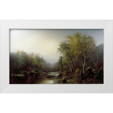 Adirondack Landscape White Modern Wood Framed Art Print by Hekking, Joseph Antonio