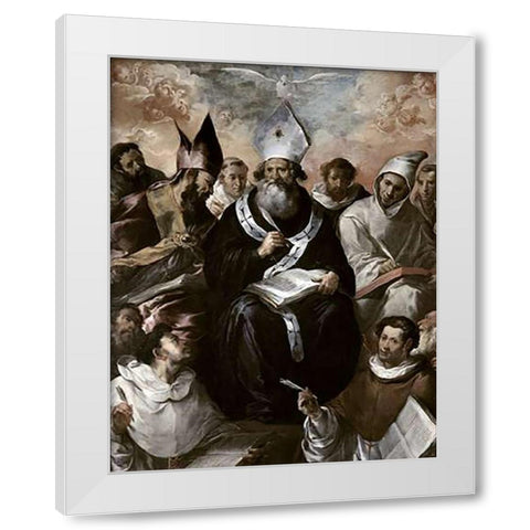 St. Basil Dictating His Doctrine White Modern Wood Framed Art Print by Herrera, Francisco