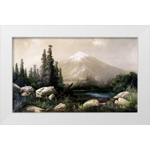 Mount Shasta, California White Modern Wood Framed Art Print by Hill, Thomas