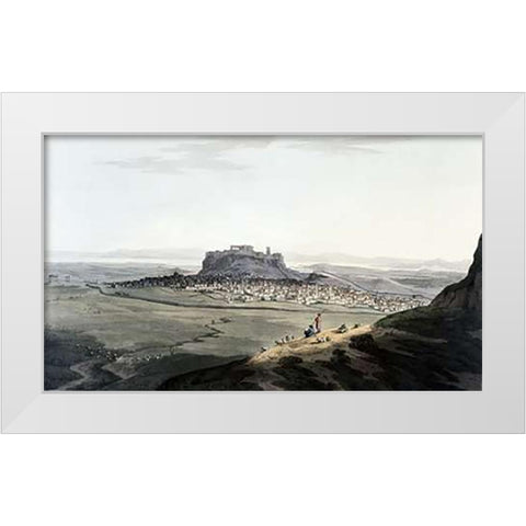 Athens From Journey Through Albania and Turkey White Modern Wood Framed Art Print by Hobhouse, J.C