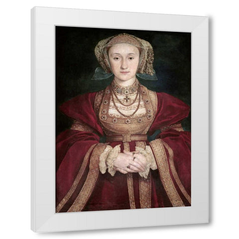 Anne of Cleves White Modern Wood Framed Art Print by Holbein, Hans