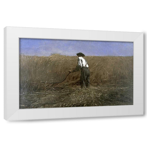 The Veteran in a New Field White Modern Wood Framed Art Print by Homer, Winslow