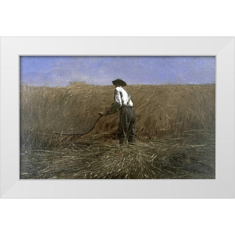 The Veteran in a New Field White Modern Wood Framed Art Print by Homer, Winslow
