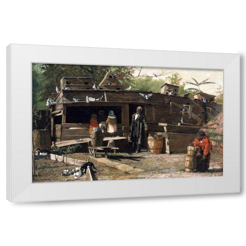 Uncle Ned at Home White Modern Wood Framed Art Print by Homer, Winslow