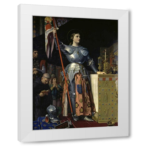 Joan of Arc at the Coronation of Charles VII White Modern Wood Framed Art Print by Ingres, Jean Auguste-Dominique