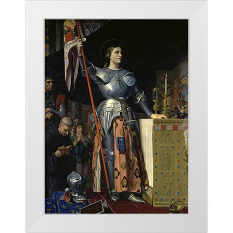 Joan of Arc at the Coronation of Charles VII White Modern Wood Framed Art Print by Ingres, Jean Auguste-Dominique