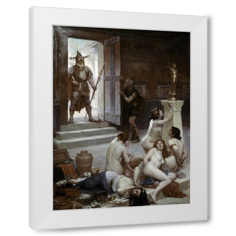 Spoils of The Battle White Modern Wood Framed Art Print by Jamin, Paul Joseph