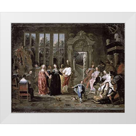 Ball White Modern Wood Framed Art Print by Jansens, J.