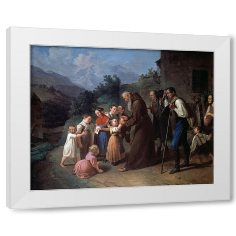 Priest Making a Collection White Modern Wood Framed Art Print by Jehle, Kaspar