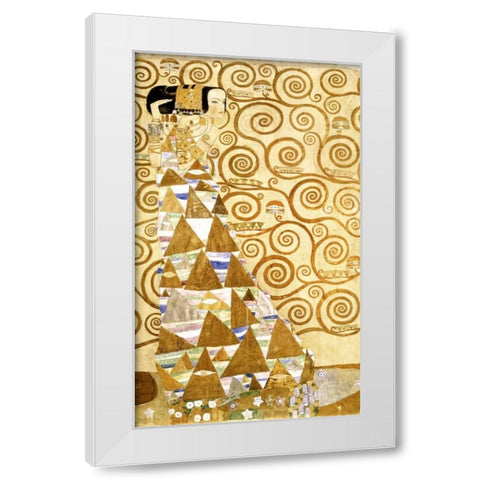 Expectation White Modern Wood Framed Art Print by Klimt, Gustav