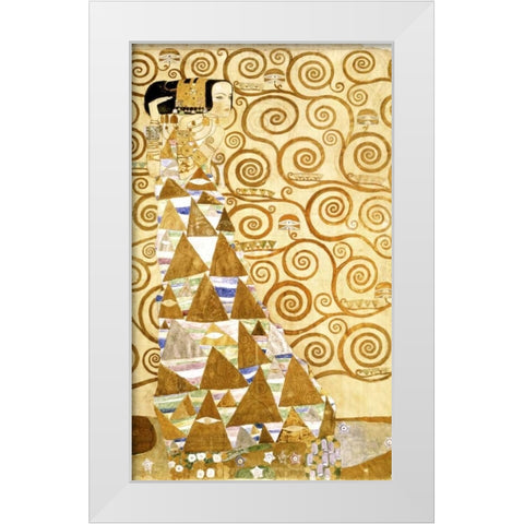 Expectation White Modern Wood Framed Art Print by Klimt, Gustav