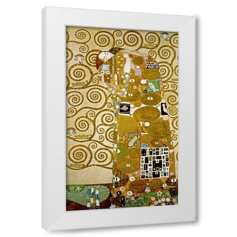 Fulfillment White Modern Wood Framed Art Print by Klimt, Gustav