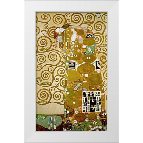 Fulfillment White Modern Wood Framed Art Print by Klimt, Gustav